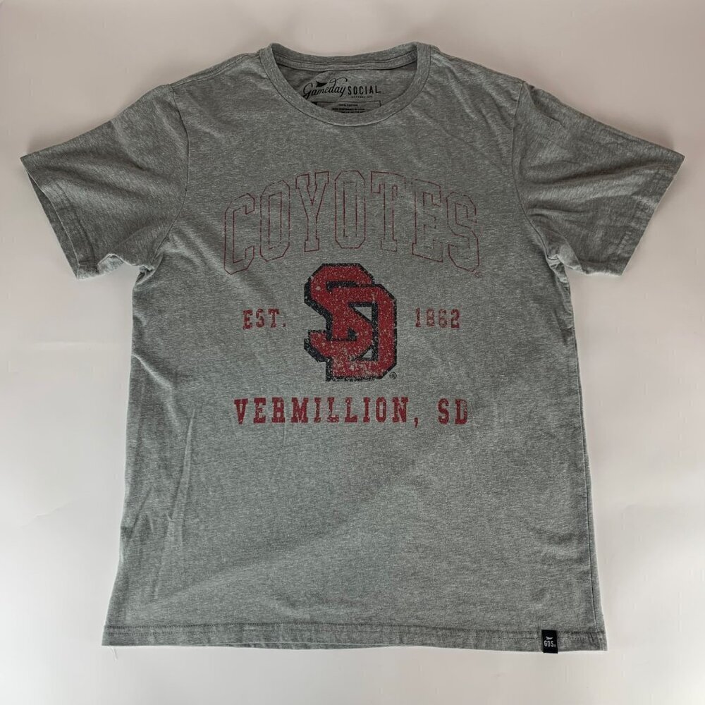 South Dakota Coyotes NCAA Gray Gameday Social Short Sleeve Shirt Mens Large